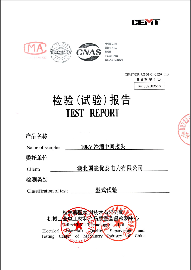 冷缩中间接头检验报告